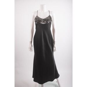 Zara Festive Day Womens Slip Dress Black Sequined Size M Midi 8741/269 NWT